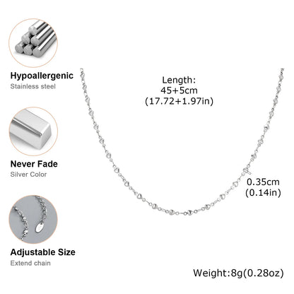 Vnox Minimalist Heart Link Chain Necklace Trendy Stainless Steel Stacked Clavicle Chain Party Daily Jewelry