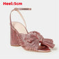 Summer High Quality Open Umbilical Bow High Heels Women's Sandals Party Dress Wedding Shoes