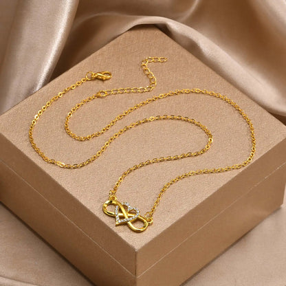 Infinity Heart Necklace for Women with Cubic Zirconia Anniversary Birthday Jewelry Gifts Wife Girlfriend Mom Daughter