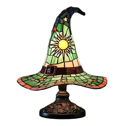 Premium Witch Hat Stained Glass Lamp – Magical Glow for Your Home