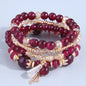 DIEZI Korean Trendy Multicolor Green Crystal Beads Rope Bracelets Women Girls Elastic Tassel Wrap Bracelet Pulseira Feminina