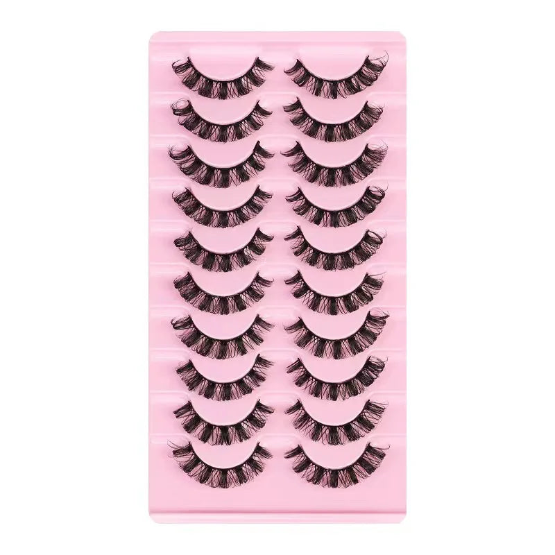 Simple Application Dramatic Russian 3D Mink Strip Lashes 10 Pairs Fake Eyelashes For Makeup Newbies & Vendors