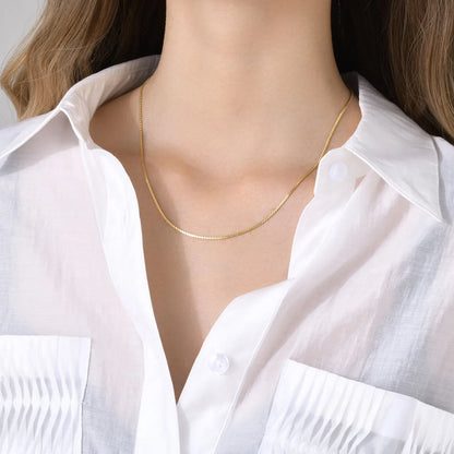 Fashion Jewelry New In Melon Seed Chain Necklace,Gold Color Stainless Steel Full Gloss S Shape Chain Pendant Necklaces