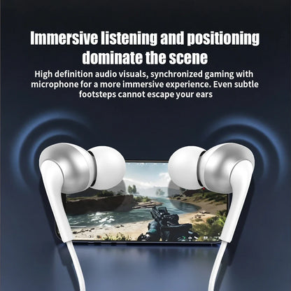 USB Type C in Ear Headphones HiFi Stereo Earphones With HD Mic Wired Earbuds For Samsung Galaxy S25 S24 S23 Wire Control Headset