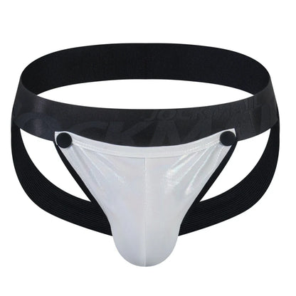 Men PU Faux Leather Jockstrap Harness Men Bondage Fetish Gay Hombre Stage Nighclubwear Sexual Underwear Removable Penis Pouch