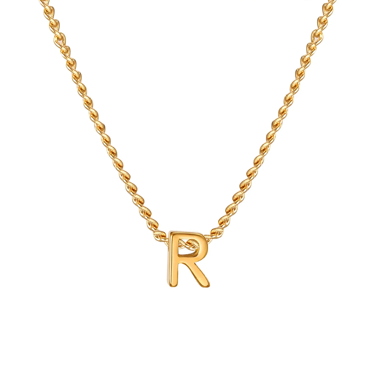 Vnox Chic Tiny A-Z Letters Necklaces for Women Girls, Gold Color Stainless Steel Initial Chokers,Small Pendent Necklaces Jewelry