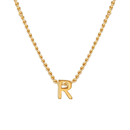 Vnox Chic Tiny A-Z Letters Necklaces for Women Girls, Gold Color Stainless Steel Initial Chokers,Small Pendent Necklaces Jewelry