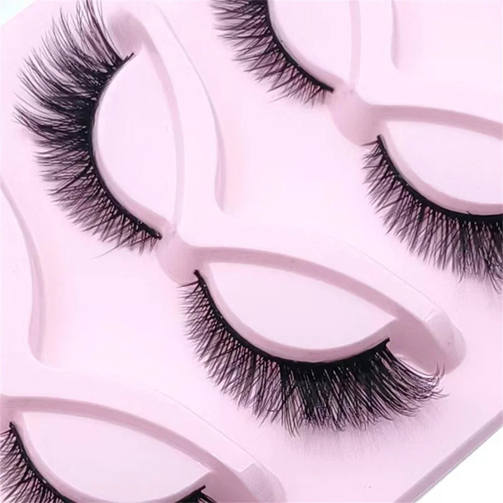 5 Pairs Fox Eye Lashes Winged End Eye Elongated Eyelashes Clear Band Natural Look Lashes Eyelash Extension Manga Lashes