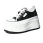 Fujin Hidden Heel Shoes High Platform shoes 9cm 3 inch comfortable sneakers for women Vulcanized Shoes Chunky Wedge Casual Shoes