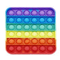 Rainbow Square Round Fidget Toys Push Bubble Sensory Toys Big Size 20cm Autism Needs Squishy Stress Relief Toys Children Gifts