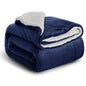 Sherpa Fleece Blanket Throw Black Soft Reversible Thick Plush Blankets Microfiber Winter Bed Blanket for Camping Couch Sofa