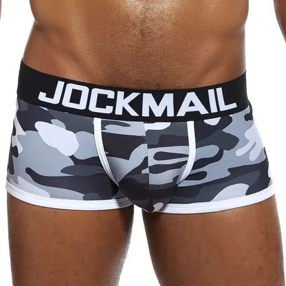 Sexy Underwear Men Boxer Brief Cueca Gay Male Panties Camouflage Soft Underpants Shorts Men Trunks Printed Nylon Quick Dry