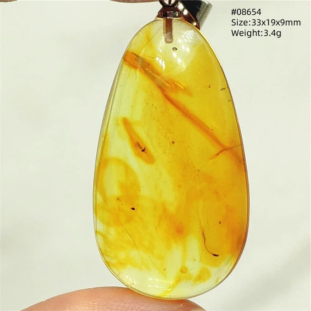 Natural Amber Pendant From Baltic Flower Yellow Amber Water Drop Women Men Jewelry Reiki Stone Women Men AAAAAAA