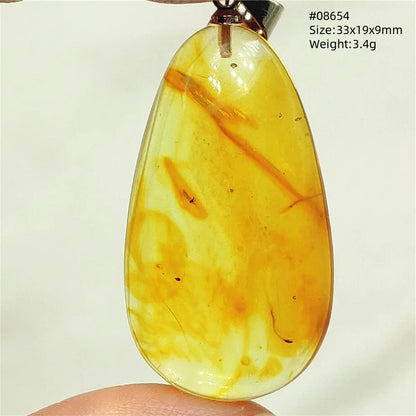 Natural Amber Pendant From Baltic Flower Yellow Amber Water Drop Women Men Jewelry Reiki Stone Women Men AAAAAAA