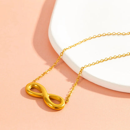 Minimalist Infinity Necklace - 18K Gold Plated Stainless Steel, Love Freedom Pendant for Women Everyday