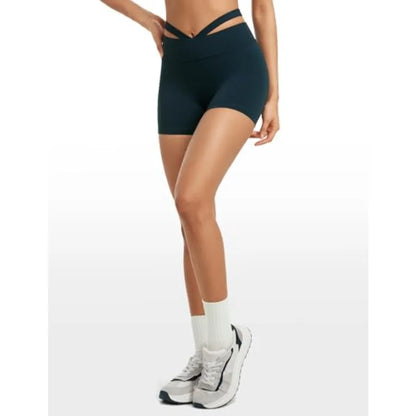 INGIA Womens 4 High Waist No-Seam Biker Shorts