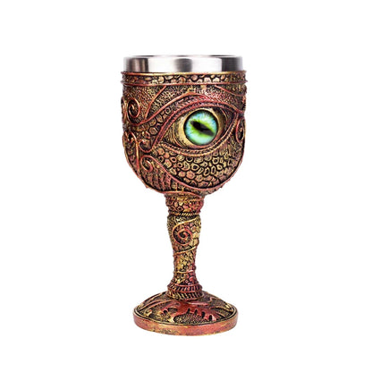 Gothic Wine Goblet Contain Dragon Claw Viking Skeleton Retro Stainless Steel Resin