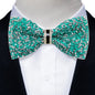 Sparkle Rhinestone Bow Ties for Men Pre-Tied Diamond Sequin Bowtie with Adjustable Length Wedding Party