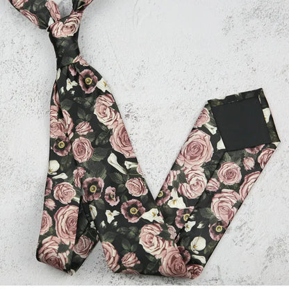Fashion 8CM Wdith Elegant Neckties Vintage Retro Flower Printed Ties For Adult Mens Casual Daily Neckwear Wedding Party Cravate