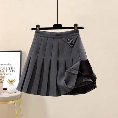 Hooded Zipper Top & Pleated Skirt Set Streetwear