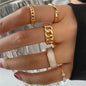 Silver Color Crystal Rings Set for Women, Cubic Zirconia Moon Arrow Flower Heart Finger Wedding Rings, Female Fashion Jewelry