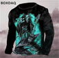 Horror Skulls Style Men T-Shirts Spring Autumn Long Sleeve Rock Skull 3D Print Street Hip Hop Male Tees 6XL Big Size Casual Tops
