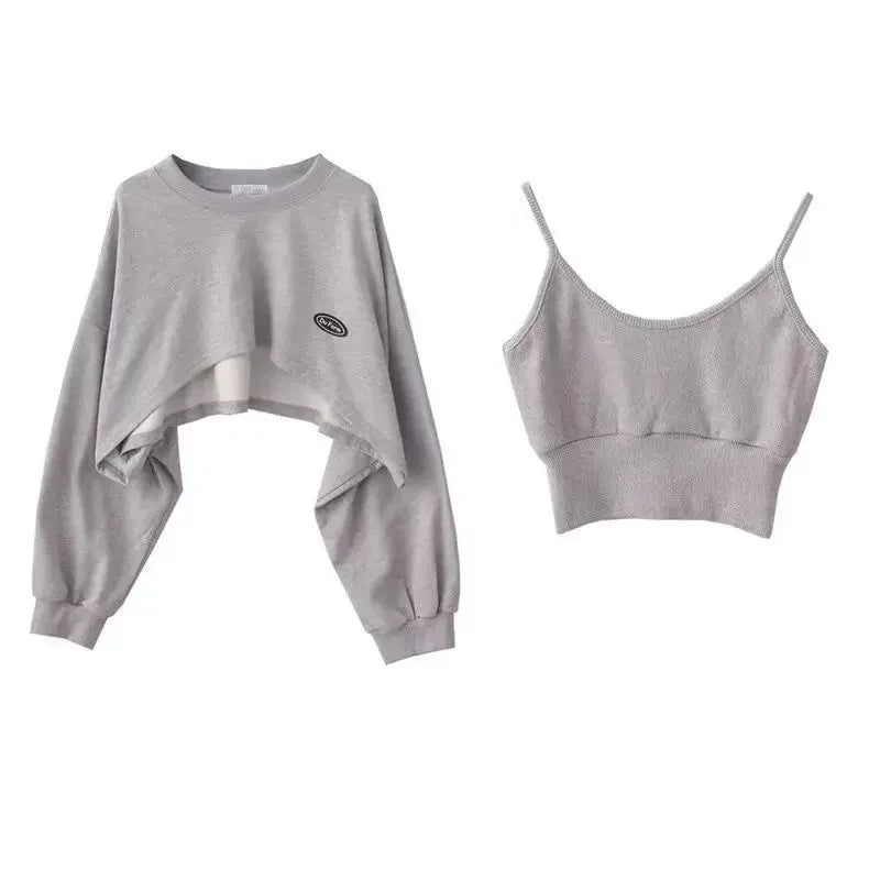 Women Batwing Sleeve Korean Two-Piece Top Set