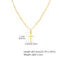 Minimalist Stainless Steel Cross Pendant Necklace, Non-fading Gold Plated Wave Chain Charm Necklace, Exquisite Jewelry for Women