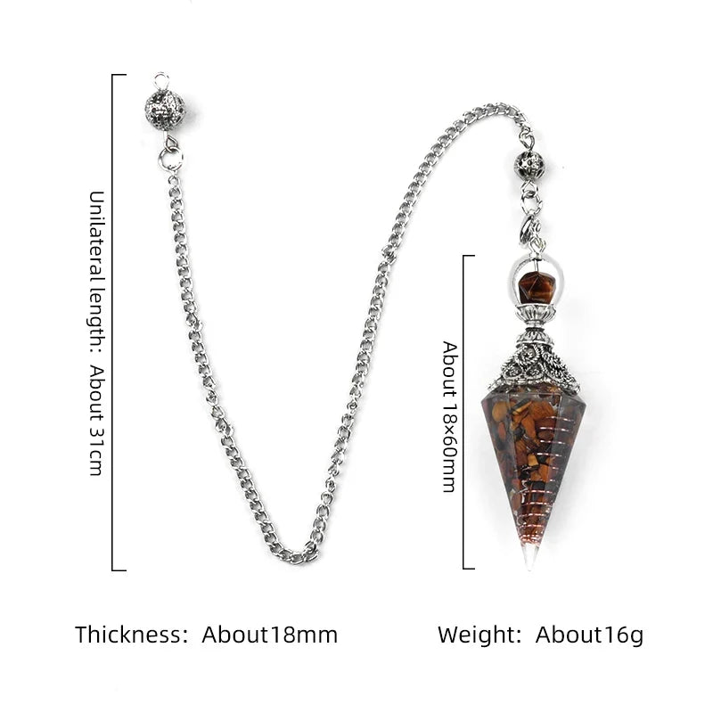 Natural Stone Spirit Pendulum Pendant Latticed Chain