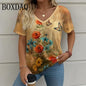 Plant Flowers 3D Print T Shirt For Women 2025 Summer Retro Short Sleeve Shirts Casual Tie Dye Butterfly Loose Plus Size Tops 8XL