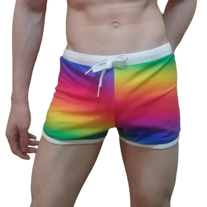 JOCKMAIL Print Men's Swimwear Trunks Sexy Beach Surfing Swim Suit Shorts Men Swimsuit Swimming Pants  Nylon Ice Silk Home Shorts