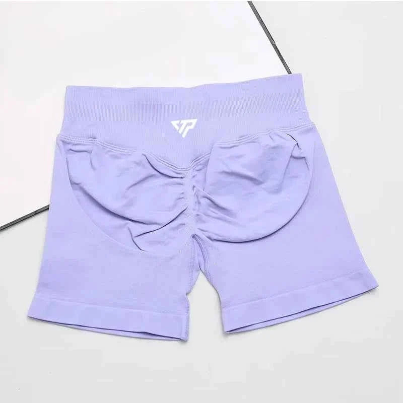 Seamless Silicone Printed Yoga Shorts