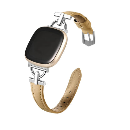 Fitbit Sense 1–2 / Versa 3–4 Slim Leather D-Link Band