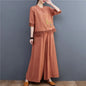 Spring Summer Women Leisure Pants 2PCS Middle Aged Mother Cotton Linen Suit 2026 Female Embroidery Two-piece Set Large Size 5XL