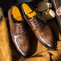 Business Casual Shoes Trend Patent Leather Men Wedding Shoes Gold Blue