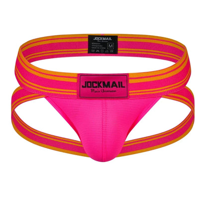 JOCKMAIL Men Jockstrap Thong  Mens Bikini Briefs Sexy Gay Underwear Nylon Mesh Hip Lift Mesh Quick Dry Sports Wear Panties