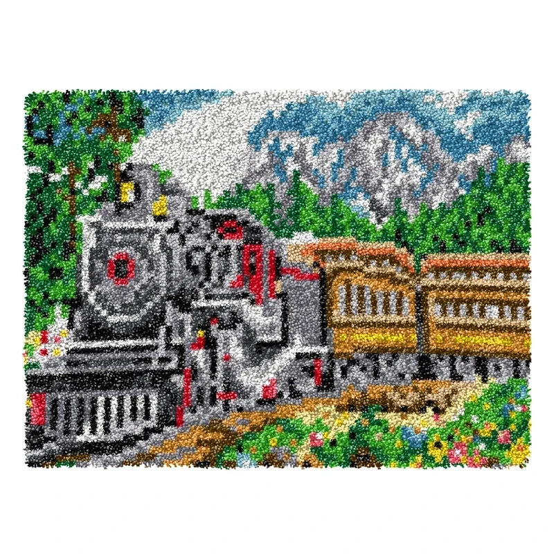 Latch Hook Rug Kit Crochet Carpet DIY Rug Crochet Yarn Kits Fashion Cartoon Pattern Gift Carpet Making Kit for Festival Carpet