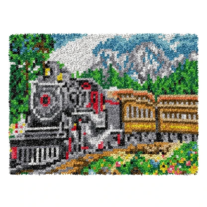 Latch Hook Rug Kit Crochet Carpet DIY Rug Crochet Yarn Kits Fashion Cartoon Pattern Gift Carpet Making Kit for Festival Carpet