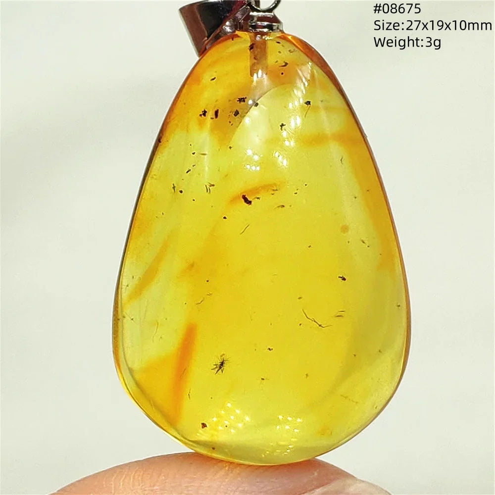 Natural Amber Pendant From Baltic Flower Yellow Amber Water Drop Women Men Jewelry Reiki Stone Women Men AAAAAAA