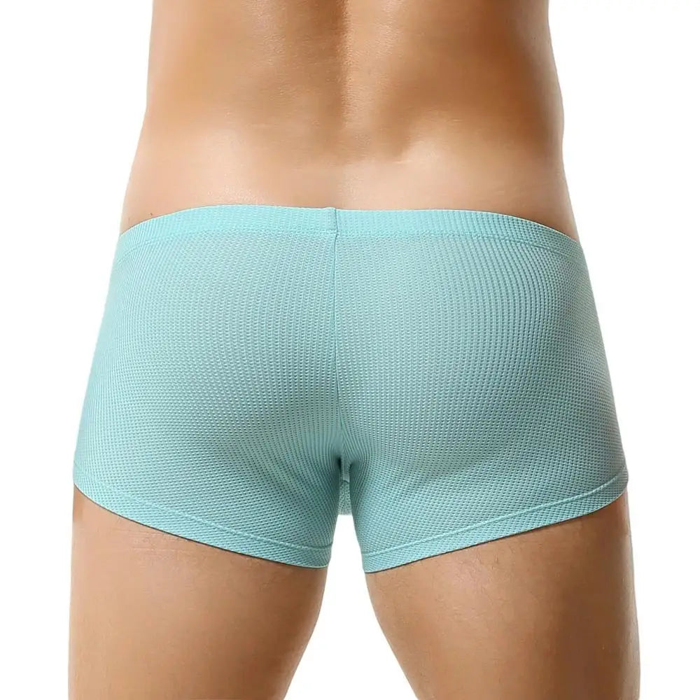 TAUWELL New Men's Boxers Mesh Breathable Sexy Underwear Boxershorts Low Waist Underpants Male Panties Boxer