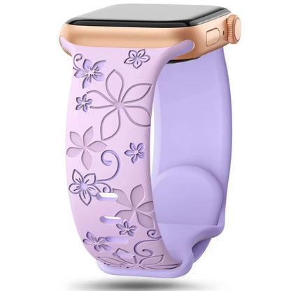 Apple Watch Two-Tone Floral Silicone Band