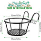 Balcony Iron Hanging Flower Rack Railing Plant Pot Holder Indoor Succulent Pothos Storage Display Stand Home Garden Decor