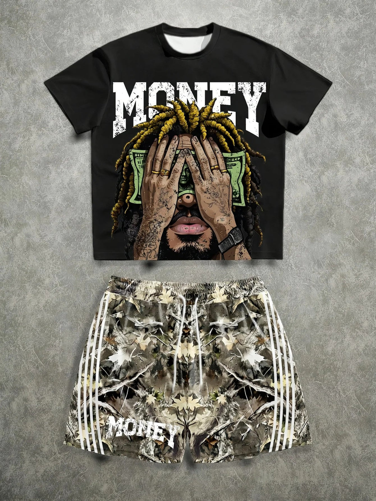 Men's 3D Print Summer Short-Sleeve Set