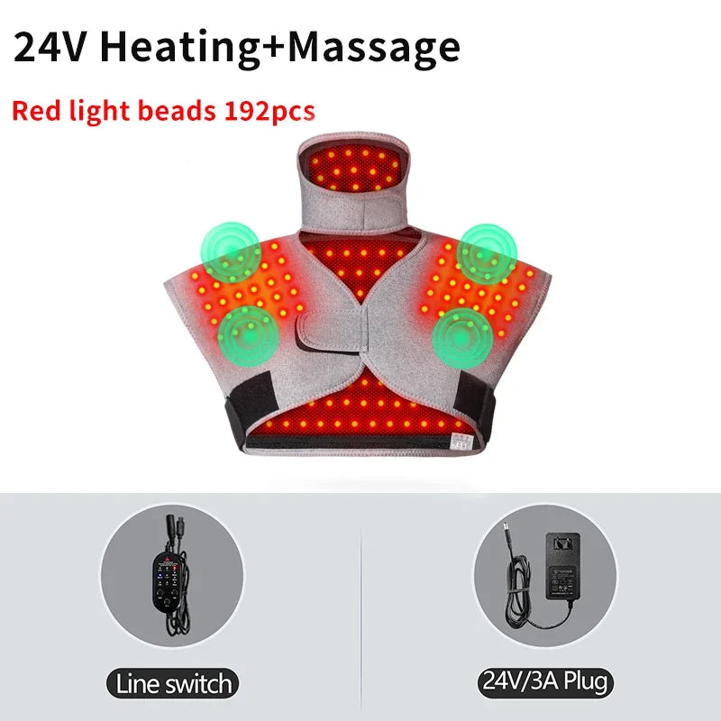 Red Light Heated Shawl Vest 3 Vibration Massage Neck Shoulder Back Body Warmer  Neck Back Muscle Relaxation