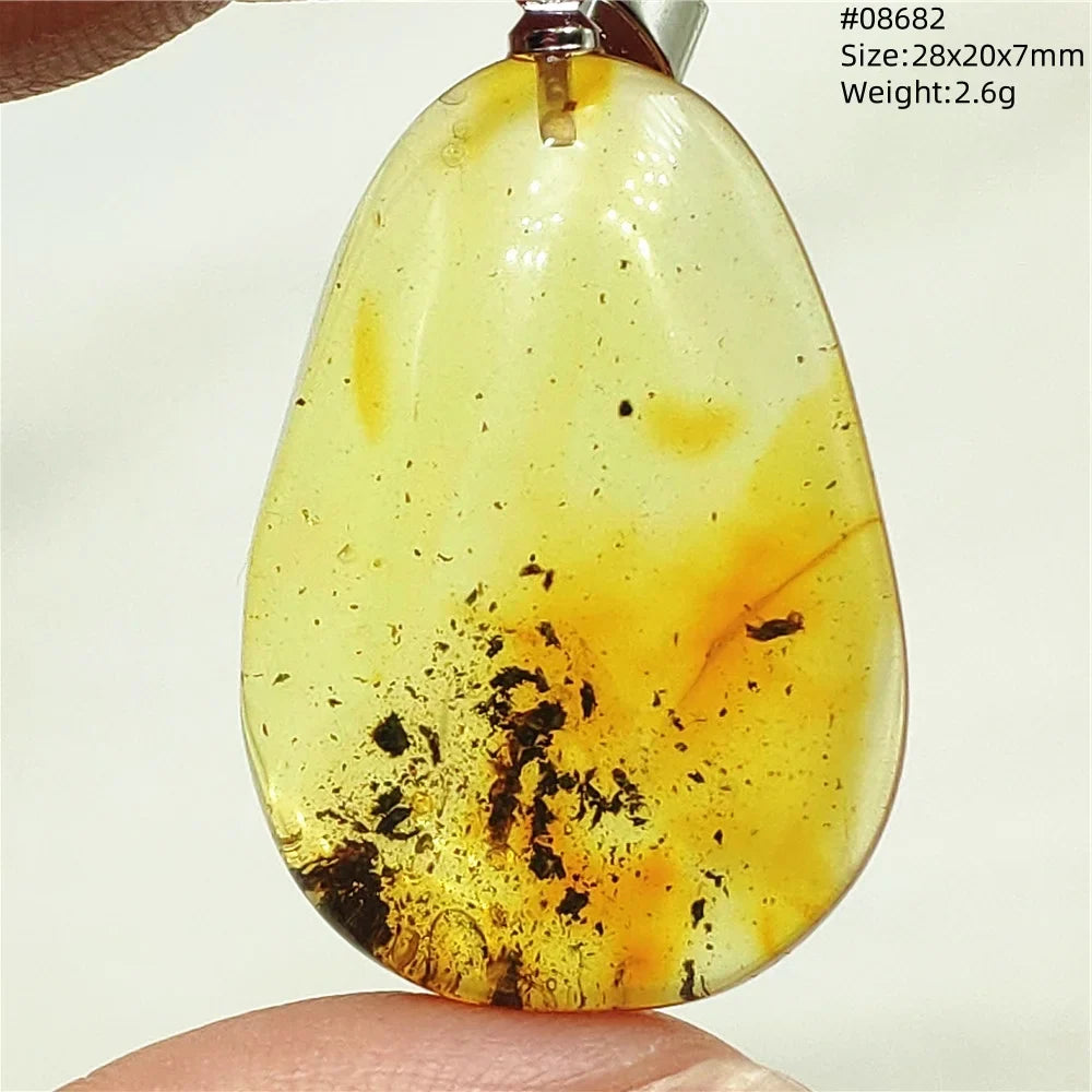 Natural Amber Pendant From Baltic Flower Yellow Amber Water Drop Women Men Jewelry Reiki Stone Women Men AAAAAAA