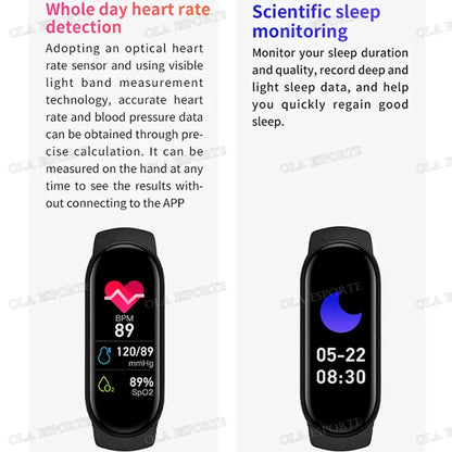 M7 Smart Band Watch Men Women Silicone Heart Rate Smart Band Varied Dial Fitness Tracker Fitness Sport Bracelet For Android HW12