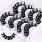 4 Pairs 3D Faux Mink Russian Strip Lashes DD Curl Super Fluffy Reusable Volume False Eyelashes Lightweight All-Day Wear Lashes