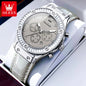 OLEVS 9978 Women Watch Original Quartz Watch Waterproof Leather Strap Multifunctional Chronograph Watch Bracelet Set Gifts Box
