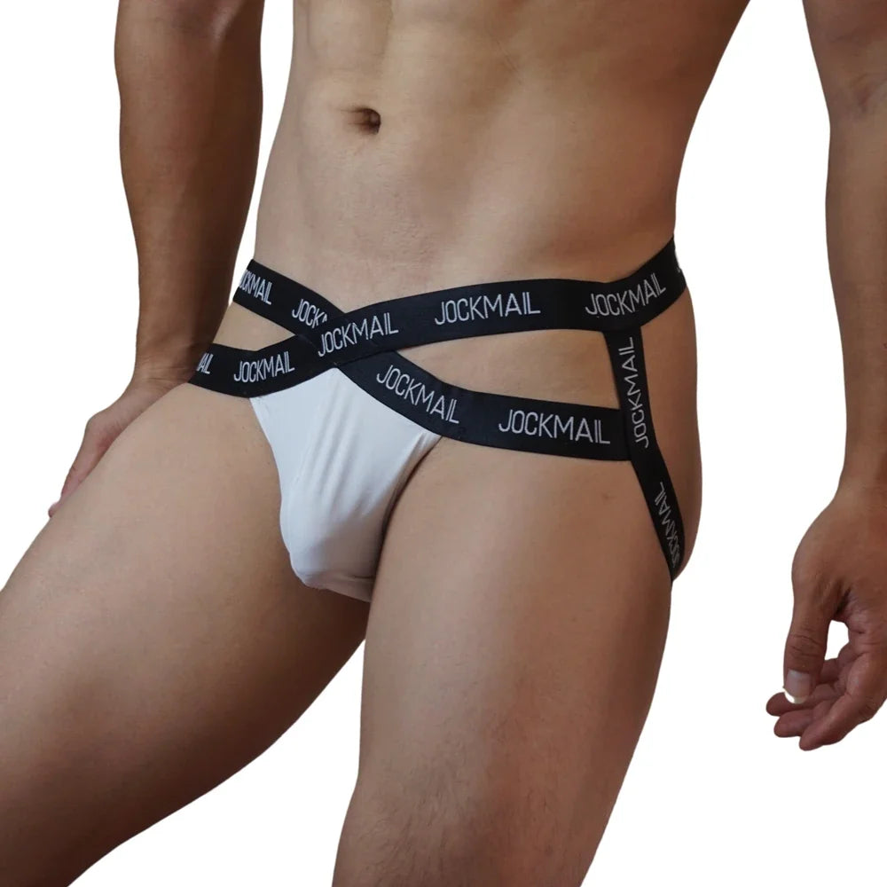 Bondage Lingerie Sexy Harness Bodysuit Jock Strap Costume Hombre Men Jockstrap Panties  Ice Silk Gay Underwear Sissy Thong