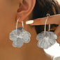 Stainless Steel Golden Double-Layer Hollow Flower Hoop Earring for Women Vintage Flower Earrings for Daily Wear Jewelry Gifts